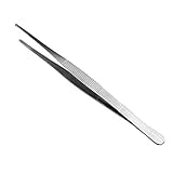 Adecco LLC Stainless Steel Tongs Tweezer With Precision Serrated Tips For Surgical & Sea Food (10