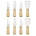 Tebery 8 Pieces Cheese Knives Set with Wood Handle, Stainless Steel Cheese Slicer Cheese Cutter Includes Cheese Knife, Shaver, Fork and Spreader