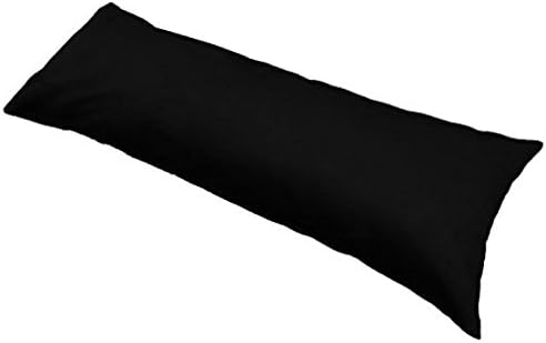 100% Microsuede Body Pillow Case/Cover Protector 20x54 -Heavy Duty (54", Cool Black)