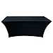 TANGDIAABBCC COLIBYOU Rectangular Stretch Tablecloth Pick from Sizes 4ft, 6ft, 8ft (Black)-Spandex Tight Fit Table Cover for Parties, Trade Shows, Djs, Weddings and Events of All Kinds. (8 Foot)