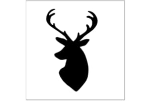 HANDMADE Deer Head Silhouette #1 Stencil 4 Inch Buck Animal Design Reusable Sheet for DIY craft crafting card making cookie cake airbrushing small miniature MIN280