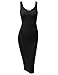 Doublju Fitted Stretchy Cotton Tank Midi Dress For Women