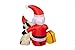 5 Foot Long Christmas Inflatable Santa Claus and Dog Christmas Inflatable | Yard Decoration Christmas Inflatables