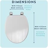 Croydex Hayward Flexi-Fix Wooden Toilet Seat Oval White view 4