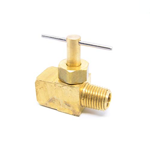 Precision Brass Liquid Gas Needle Valve 1/4 Male NPT x 1/4 Female NPT