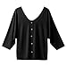 Eaktool Womens Tops,Women Fashion V Neck Three Quarter Sleeve Loose Casual Solid Summer T Shirts
