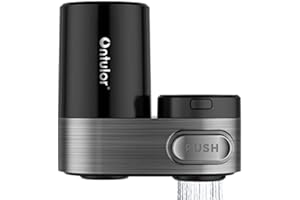 Ontulor Faucet Water Filter - 350 Gallons Water Filter for Sink, Water Purifier for Faucet, Five-Stage Filtration for Kitchen Sink, Remove Impurities, Bad Taste, F1, Black