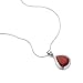 CHUVORA 925 Sterling Silver Natural Red Sea Bamboo Color Inlay Teardrop Pendant Necklace, 18