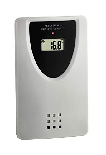 TFA Dostmann 30.3210.10, trasmettitore di Ricambio per stazioni Radio TFA 30.3047 | 30.3048 | 60.4510 | 60.4518, con Display, Grigio