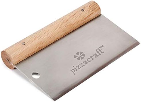 Pizzacraft 6" x 3" Hardwood Handled Pizza Dough Scraper and Cutter (Stainless Steel) - PC0207 (Limited Edition)