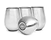 +Steel Stainless Steel Stemless Wine Glasses, Set of 4, 16oz, Unbreakable 18/8 Stainless Steel, Dishwasher Safe Shatterproof BPA Free Great for Outdoors, Picnics & Camping