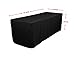 SPRINGROSE 6 Feet Fitted Commercial Grade Heavy Duty Black Polyester Rectangle Tablecloth. Perfect for Any Occasion Including A Wedding.