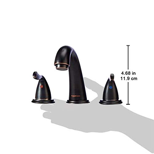AmazonBasics Traditional 3-Piece Bathroom Faucet, Oil-Rubbed Bronze - Thumbnail 3