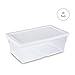 Sterilite 36-Pack 6 Quart Storage Box, Stackable Clear Plastic Bins with Snap-On Lids - Heavy-Duty Organizing Containers for Closet, Bathroom, and Office