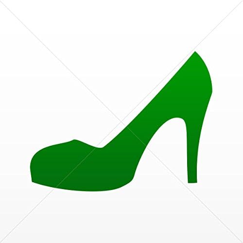 Decals Decal High Heel Women Shoe Tablet Laptops Weatherpro Green Dark (5 X 3.84 Inches)