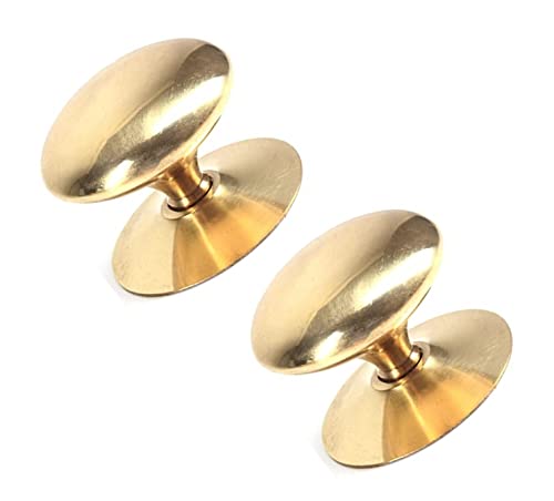 TERF® 45mm Traditional Victorian Polished Brass Cabinet Door Knobs 45mm Chest Drawer Cupboard Kitchen Wardrobe Door Pull Handle Knobs with Fixing Screw for Home and Office - Pack of 2