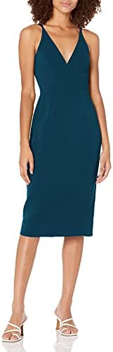 ivy sheath midi dress dress the population Dress The Population Ivy Plunge Zip Midi Dress Red Size Large NWT