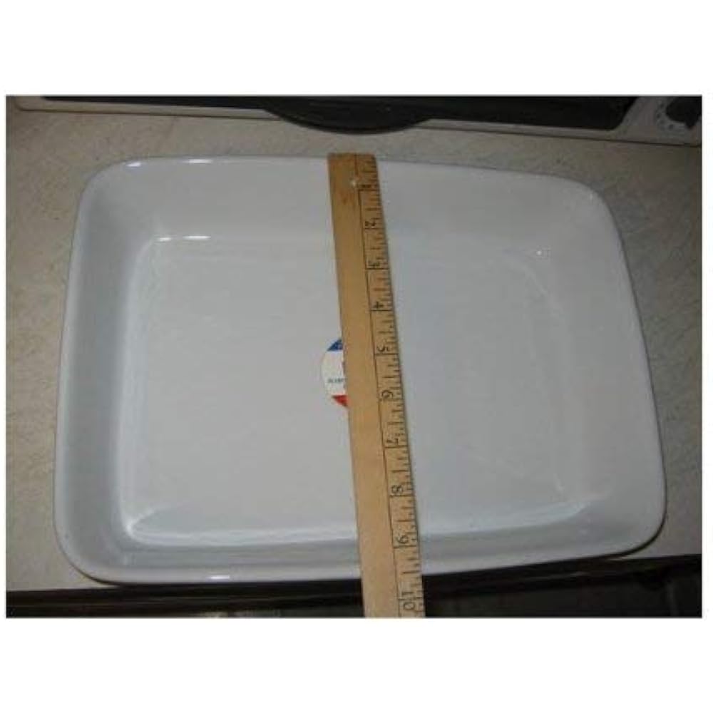 HIC Oblong Rectangular Baking Dish Roasting Lasagna Pan, Fine White