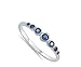 Women's Round Blue Simulated Sapphire Cute Ring New 925 Sterling Silver Band Size 10