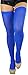 ToBeInStyle Women's Nylon Thigh High Schoolgirl Opaque Stockings (Blue)