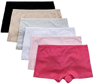 Panmanni Women's Underwear 6 Pack Boxer Brief Plain Boy Short Assorted Colors - L Size