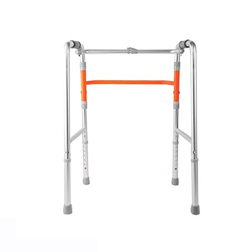 Walking Frame, Lightweight Foldable Adjustable Height 6-Speed Lower Limb Trainer Rollator Non-Slip 4 Foot Cane Aluminum Alloy for Elderly Patients Auxiliary Walking Safety Walker