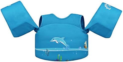 Msicyness Kids Swim Vest Water Floats for Pool Swimming Paddle Learn to Swim Life Jacket from 30 to 50lbs with Arm Wings for Boys and Girls 2-8