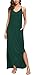 Kyerivs Women's Summer Dress Casual Loose Beach Cover Up Long Plain Print Cami Maxi Dresses with Pocket Dark Green M (10-12)