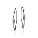 Hoops & Loops Sterling Silver Geometric Polished Hook Earrings