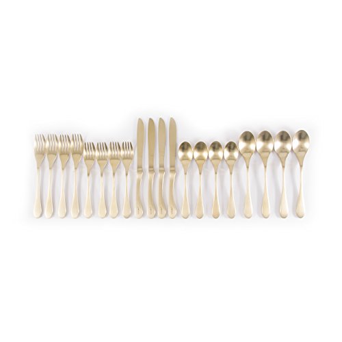 KNORK 551 Original Titanium Coated Flatware Set, 20 Piece, Brass (Gold) - Thumbnail 2
