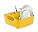 Umbra Tub Dish Drying Rack – Lightweight Self-Draining Dish Rack for Kitchen Sink and Counter at Home, RV or Motorhome, Canary Yellow