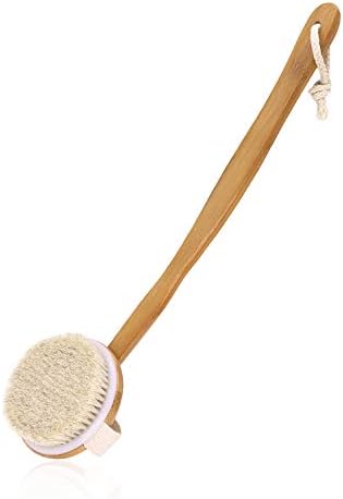 Maltose 馬毛 ボディブラシ 天然毛 背中を洗うブラシ 取り外し 浴用背中ブラシ 体