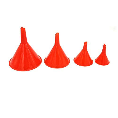 Oil Funnel Kitchen Tools,wanshenGyi 4Pcs Transmission Fluid Liquid Gas Oil Filter Funnel Kitchen Gadgets Tools Set - Red