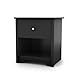 South Shore Vito 1-Drawer Nightstand, Pure Black