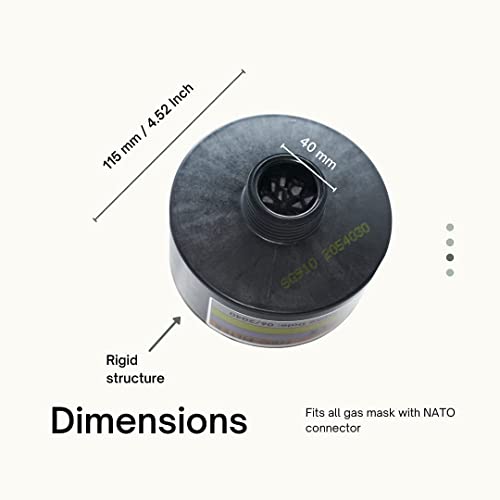 SUPERGUM Gas Mask Filter, CBRN 40mm, Israeli gas mask filter
