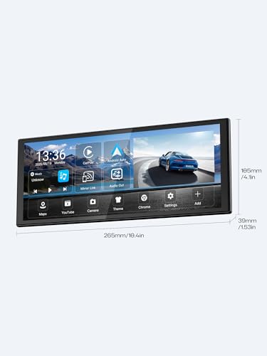 INNOVV V2 10.3" Apple CarPlay Android Auto Wireless Display 1920x720 IPS Touch Screen for Car GPS Navigation, Mirror Link, Siri with Adjustable Magic Stand