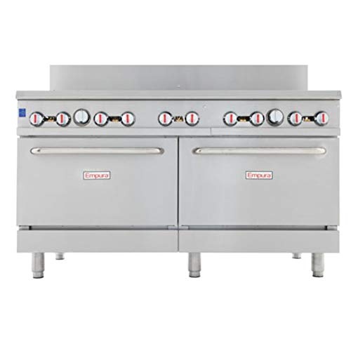 Empura 60" Stainless Steel Commercial Gas Range with Two Ovens, 10 Burners, 362,000 BTU