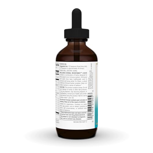 Source Naturals Wellness Herbal Resistance Liquid Immune Defense Supplement and Immunity Booster with Echinacea, Elderberry and Yin Chiao - 4 Fluid Oz