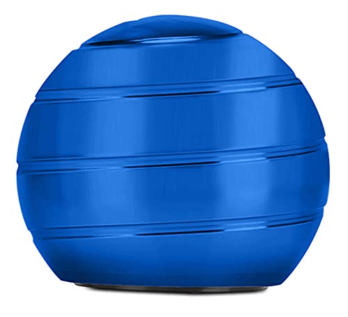 CaLeQi Kinetic Desk Toys, Optical Illusion Rotating Ball Office Stress Toys Metal Top Ball Gift for Men Women Adults and Kid (Blue, Diameter:55mm)