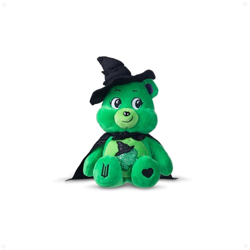 Care Bears Basic Fun x Wicked 22cm Plush – Good Luck Bear as Elphaba – Collectible Soft Toy from the x Wicked Collaboration, Green