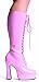 Ellie Shoes Women's Easy 5 Inch Flared Heel Knee High Boots Pink 10