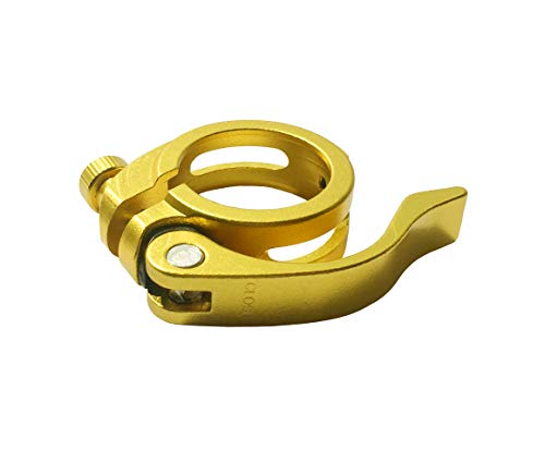 DEERU Aluminum Quick-Release Seat Post Clamp 40mm Bike Seat Clamp Fold Bike Seatpost Clamp, Gold