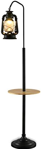 Retro Floor Lamp Creative Horse Lamp Kerosene Lamp Multi-Function Living Room Cafe Study Floor Lamp, H165cm E27 (Design : Foot Switch)