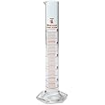 50ml Graduated Cylinder, Borosilicate 3.3 Glass, Single Metric Scale, Class B, Karter Scientific 213I11 (Single)