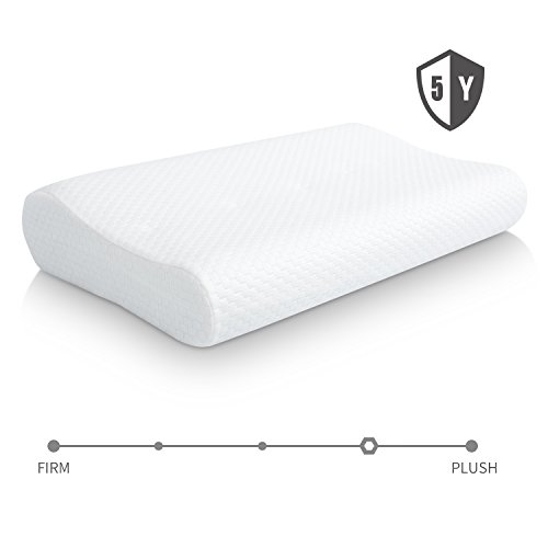 Memory Foam Pillows For Sleeping Contour Bamboo Cervical Cooling Gel Hypoallergenic antimicrobial Orthopedic Ergonomic Pillow Design in USA by Polar Sleep (Standard Size)