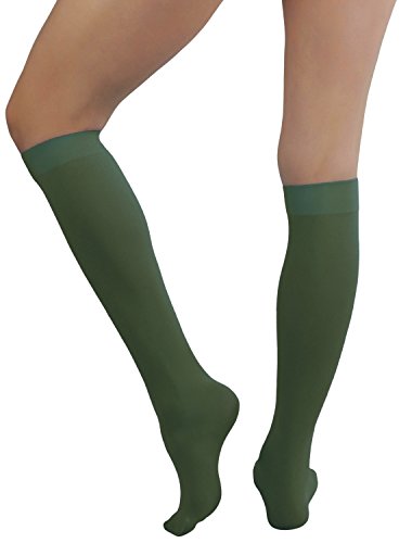 ToBeInStyle Women's Sexy Opaque Warm Knee High Long Socks Hosiery - HUNTERGREEN - One Size