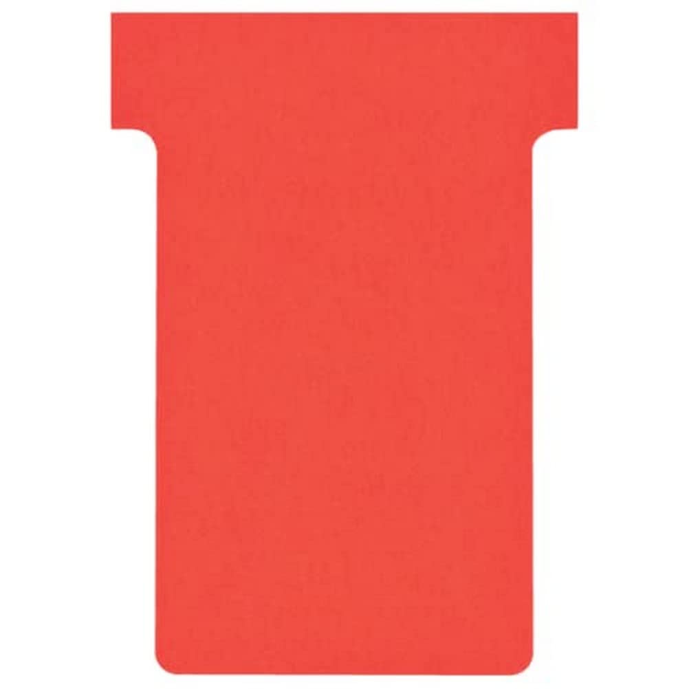 Nobo T-Cards Tab Top 15 mm W60 x Bottom W48.5 x Full H85 mm Size 2 Red Ref 32938906 [Pack of 100]