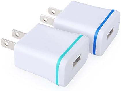 AiGoo 2PCS Micro USB Wall Charger Travel Power Adapter Quick Charger for iPhone, iPod Touch, Samsung Galaxy, Motorola, LG and more(Green, Blue)