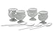 RSVP International Kitchen Accessories Collection Soft Boiled Egg, White Porcelain, Cup & Spoon Set, 8 Piece