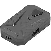 Mobile Gaming Keyboard Mouse Adapter Converter for, for Android and for iOS Mobile Phones, Support Bluetooth, with Adjustable Stand(Black)